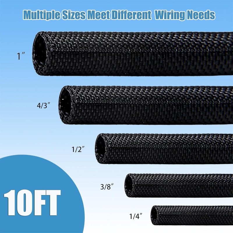 Wengus 1/2 inch Cord Protectors from Pets No Chew, 10ft Wire Protector Cord Covers for Pets, Flexible Cable Sleeve Cord Management for TV/Computer/Electric Wires/Phone Charging Cables - Image 3